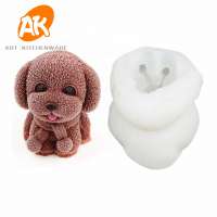 AK Teddy Dog Food Grade Silicone Mousse Molds 3D Ice Molds Fondant Cake Decorating Pastry Moulds for Bakery SM-2306