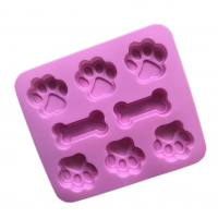 Food Grade 2-in-1 Puppy Dog Paw and Bone Silicone Molds for Chocolate, Candy, Jelly, Ice Cube, Dog Treats