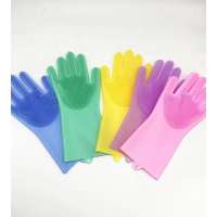 OEM Service Eco-Friendly Feature multi-functional silicone cleaning brush household gloves kitchen use gloves scrubber